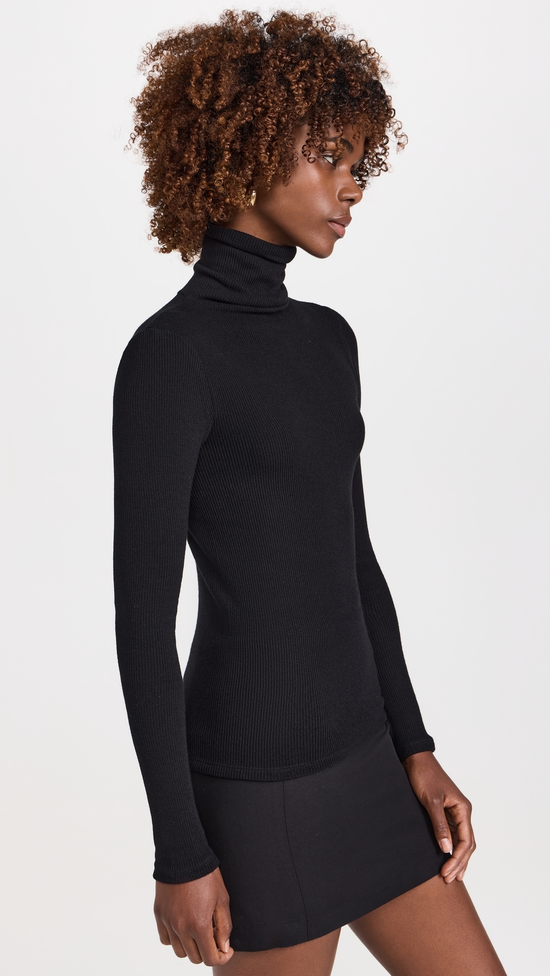 Sweater Knit Turtleneck Black