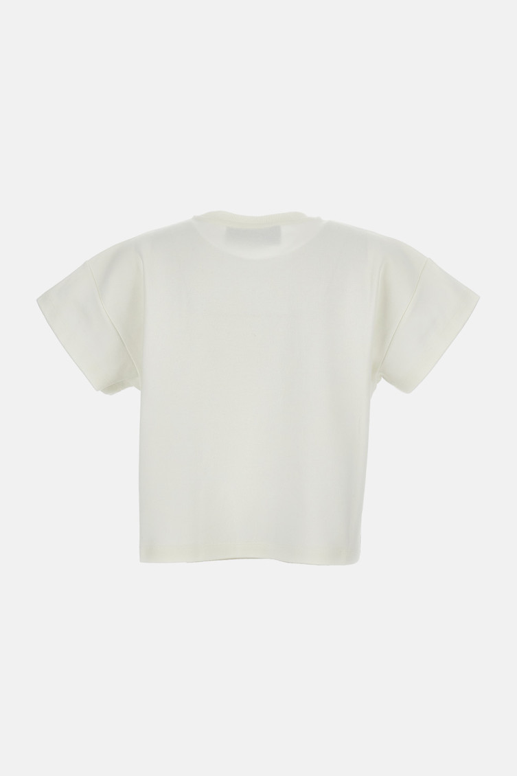 White Crewneck Logo Top