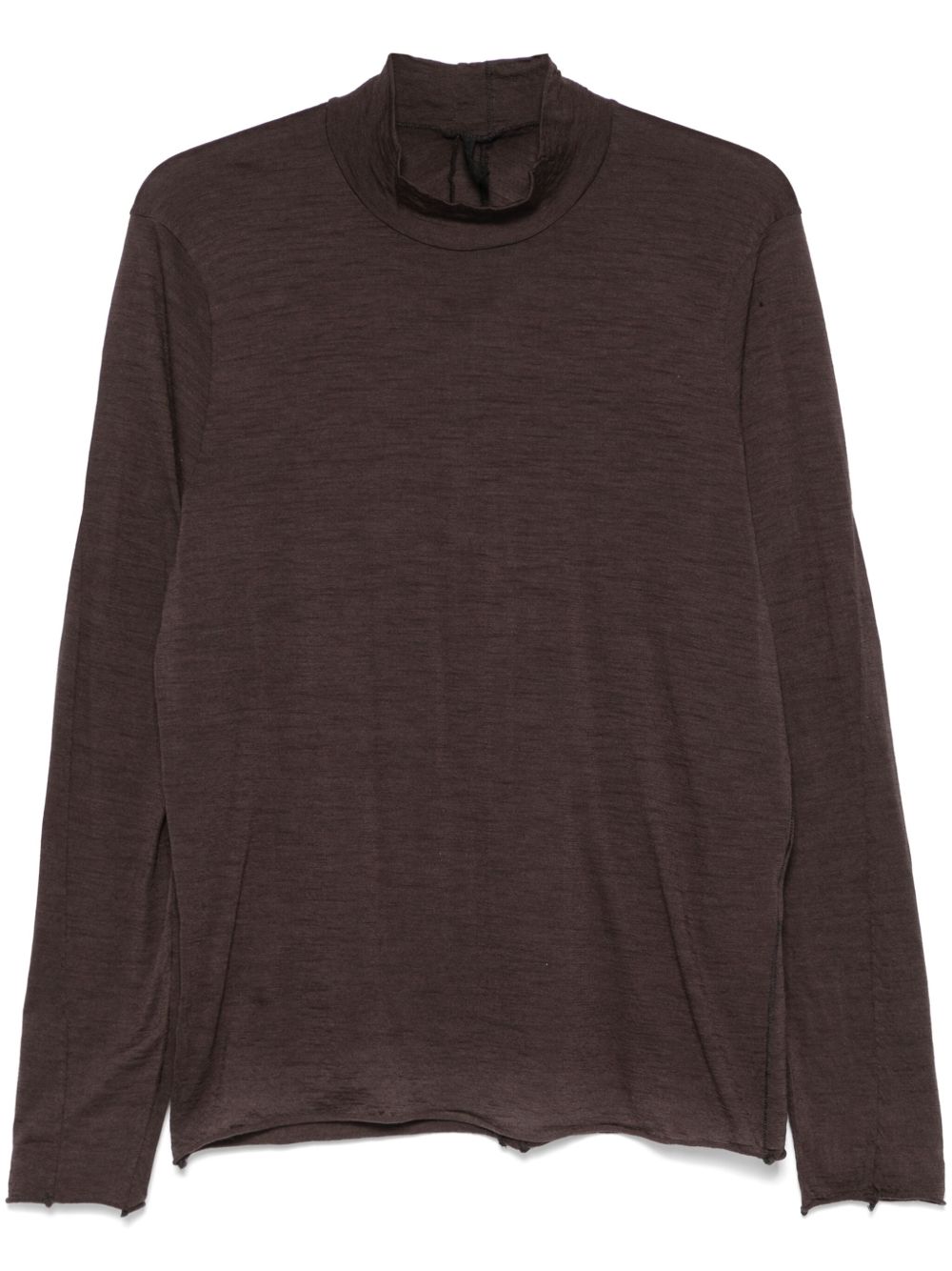 Fine-knit T-shirt - Brown