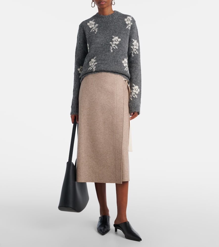 Intarsia alpaca and wool-blend sweater