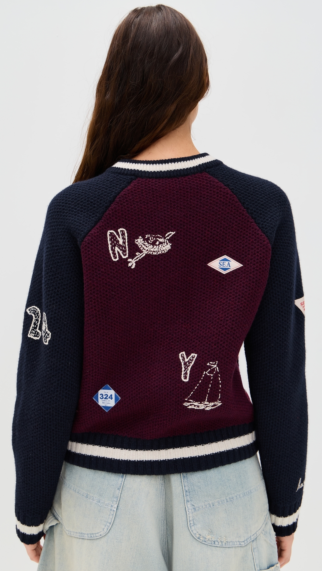 Archer Varsity Knit Cardigan Navy
