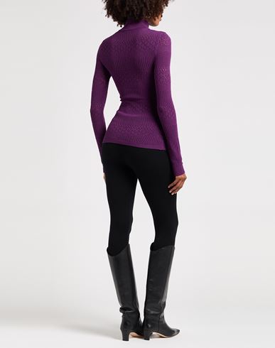Woman Turtleneck Purple Size 2 Viscose, Polyester