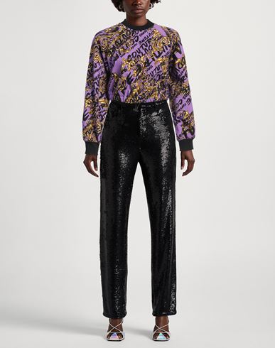 Versace Jeans Couture Woman Sweatshirt Purple Size L Cotton, Elastane