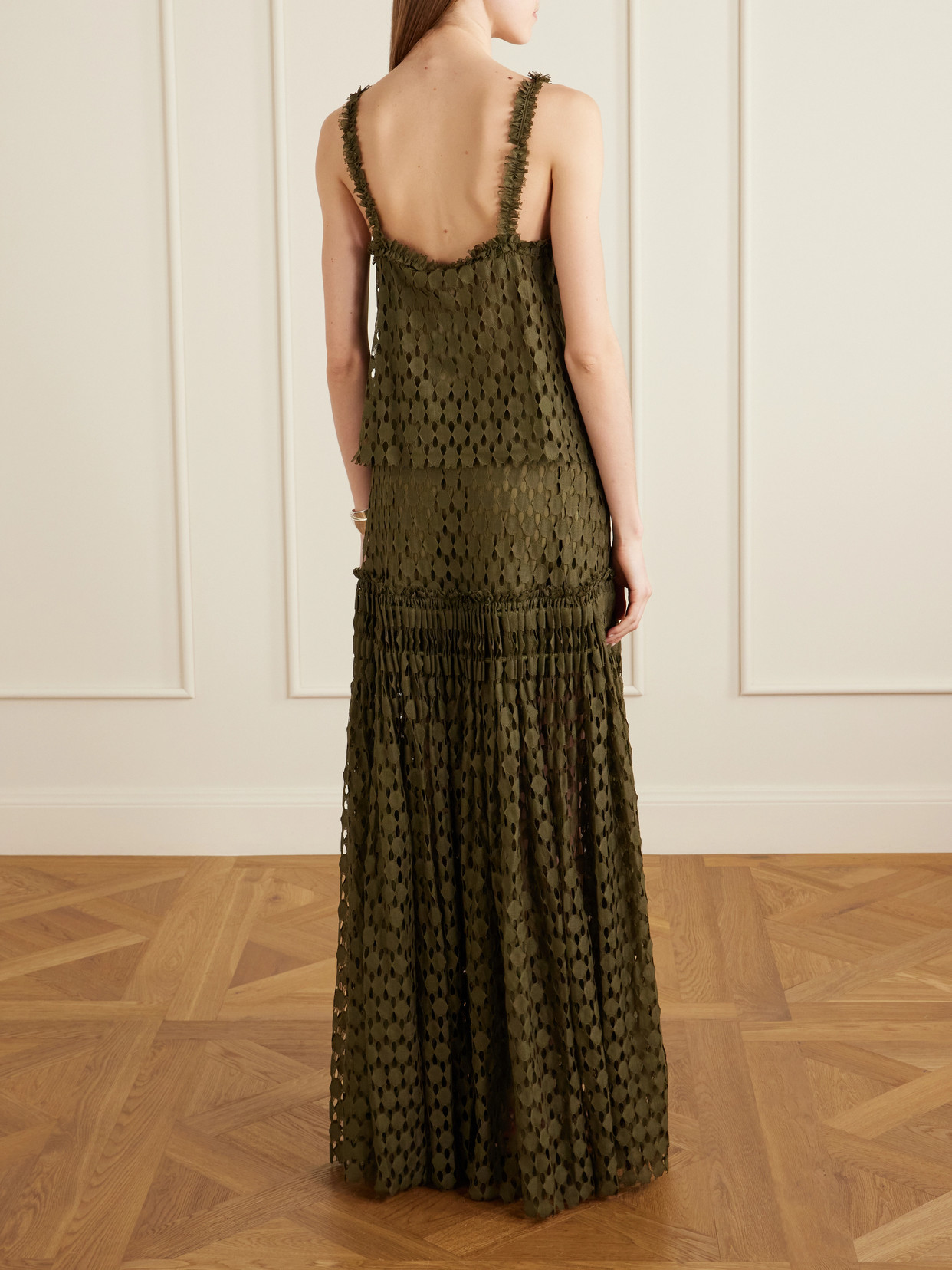 Francoise Cotton-blend Lace Top - Green