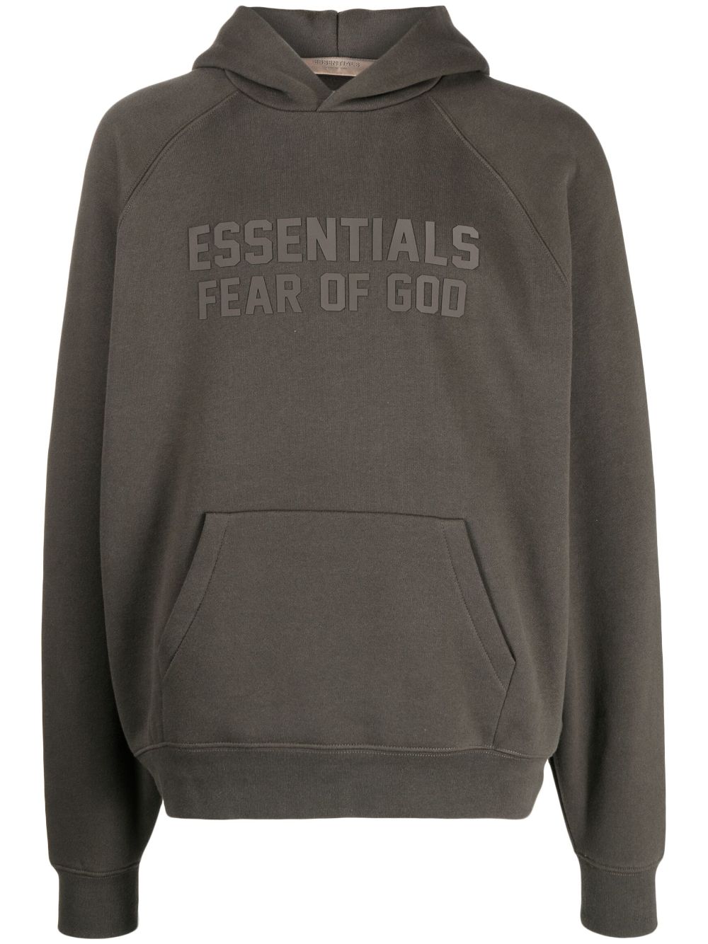 Essentials logo-print hoodie - Green