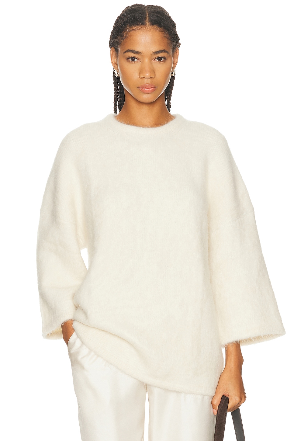 Loulou de Saison Mae Sweater in Ivory - Ivory. XS also in L