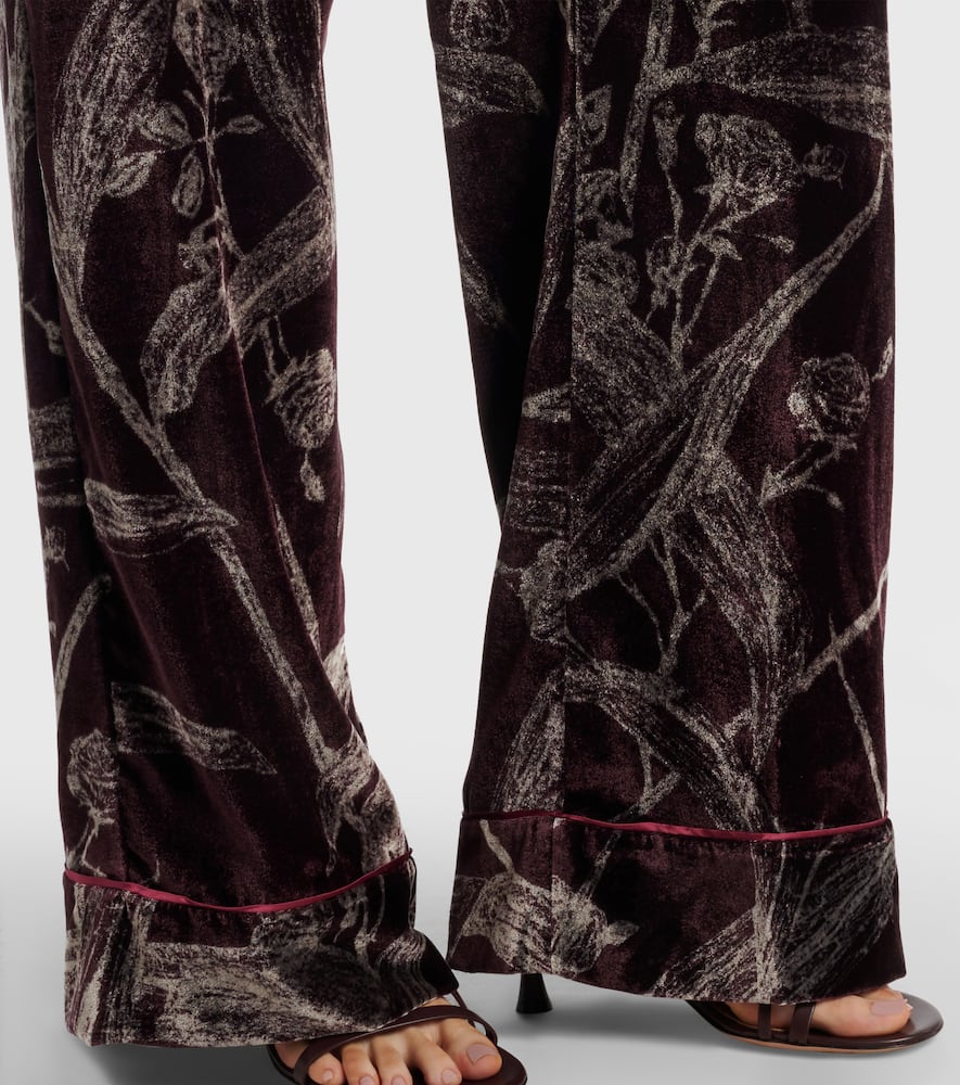 Floral satin pajama pants
