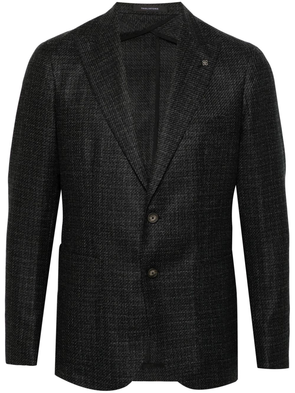 Logo-brooch blazer - Black