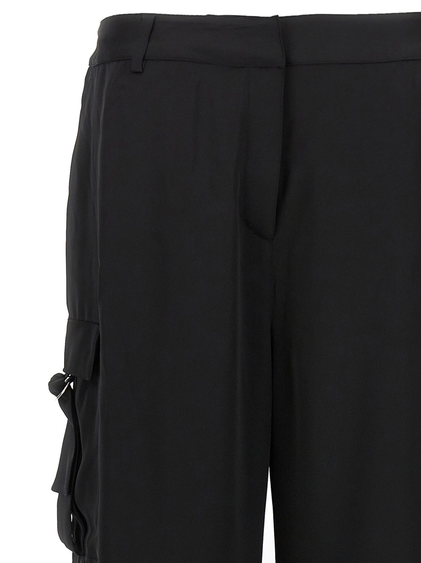 Satin-finish cargo trousers - Black