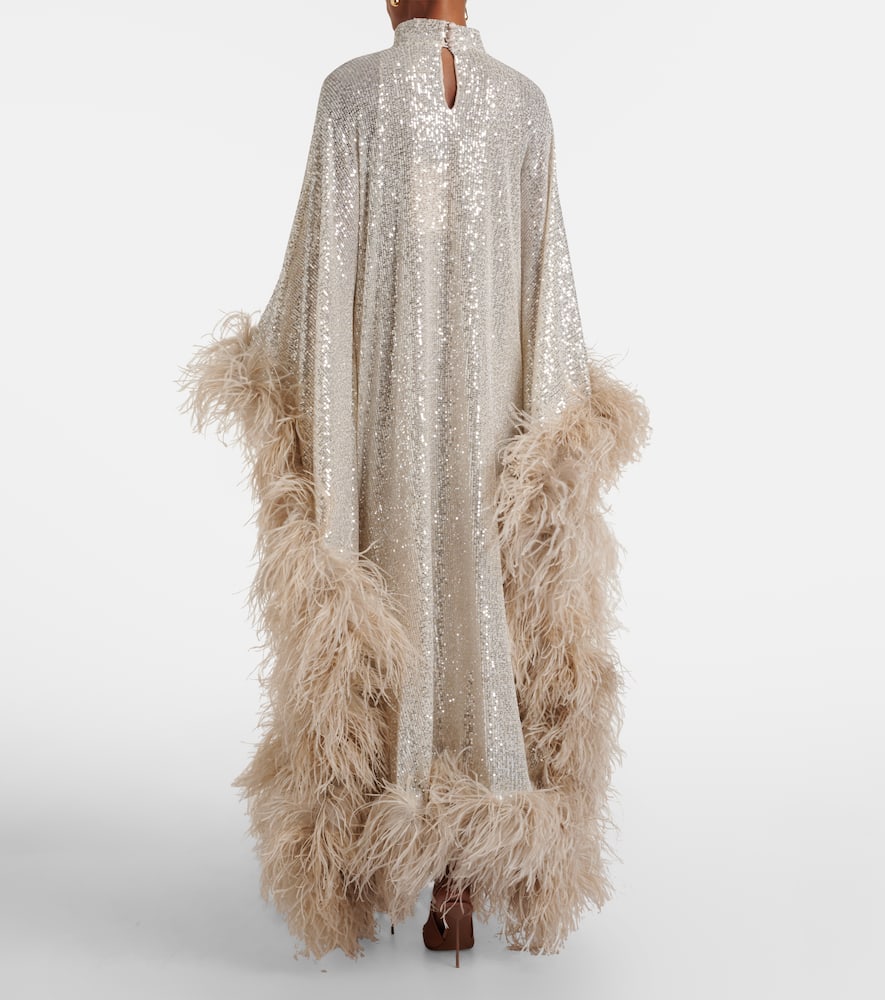 Casta Diva Disco feather-trimmed gown