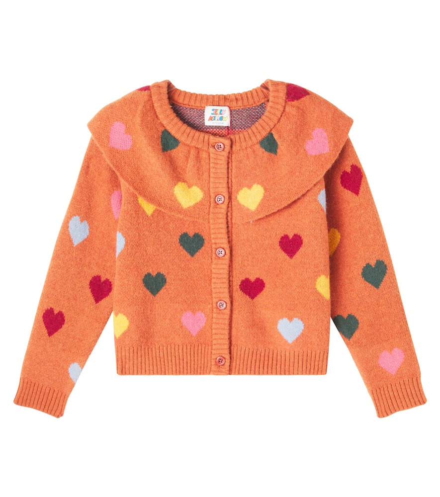 Heartblock ruffled cardigan