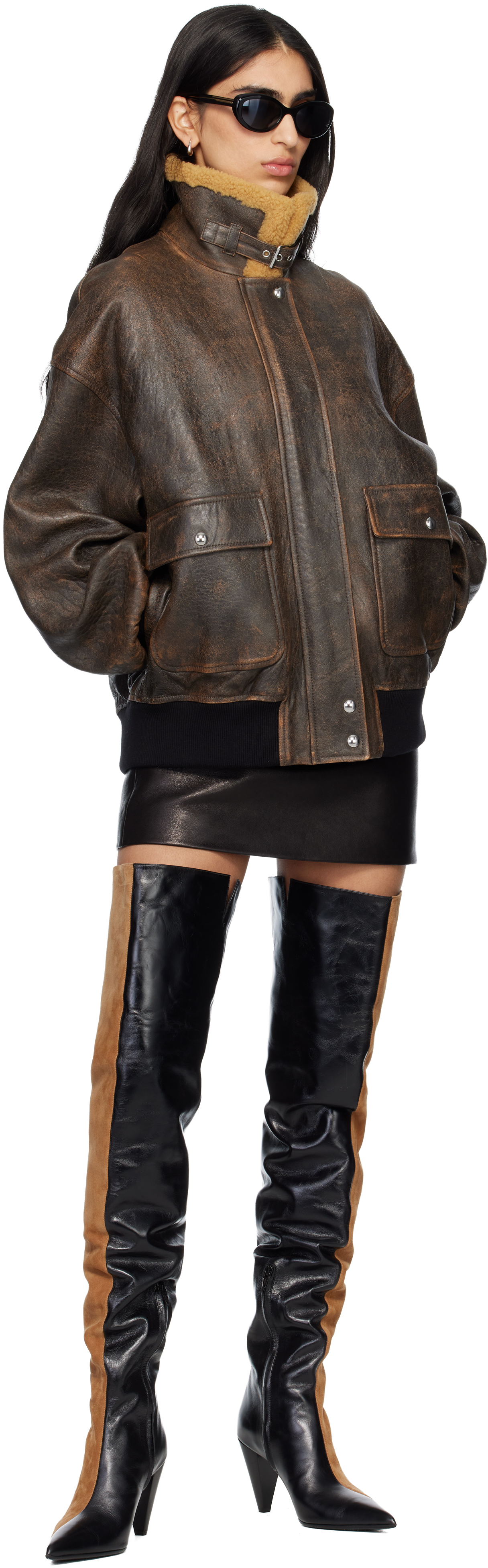 Tan & Black Harvey Over-the-Knee High Boots