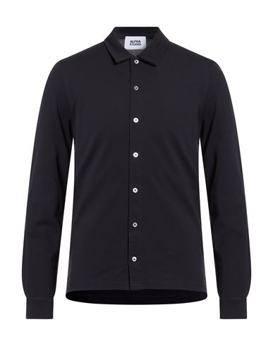 Man Shirt Midnight blue Size 36 Cotton, Elastane