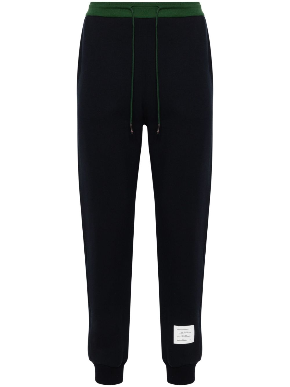 Colour-block cotton track pants - Blue