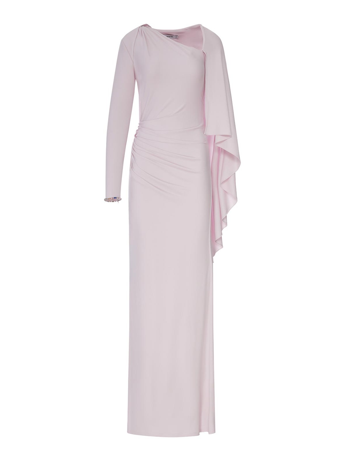 Long Draped Pink Jersey Dress