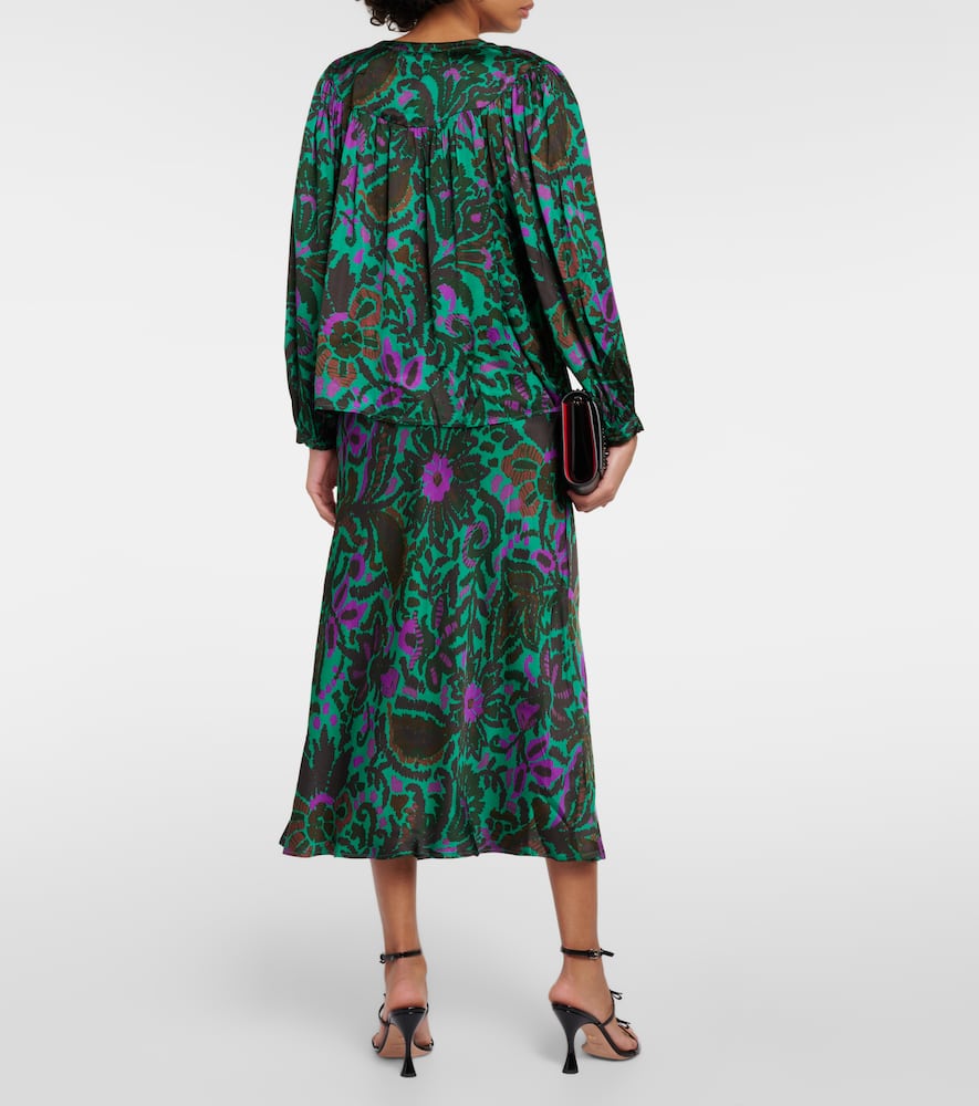 Reeve printed satin blouse