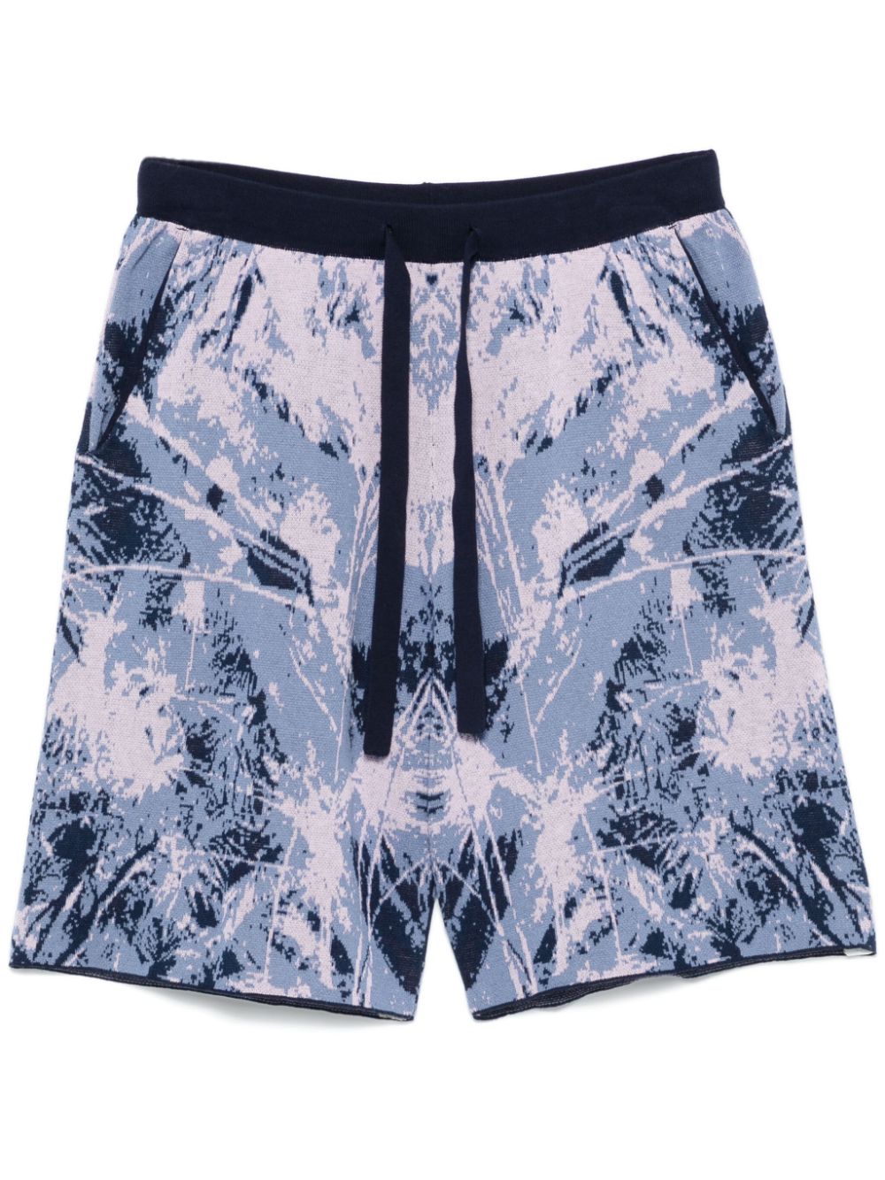 Jungle-pattern shorts - Blue