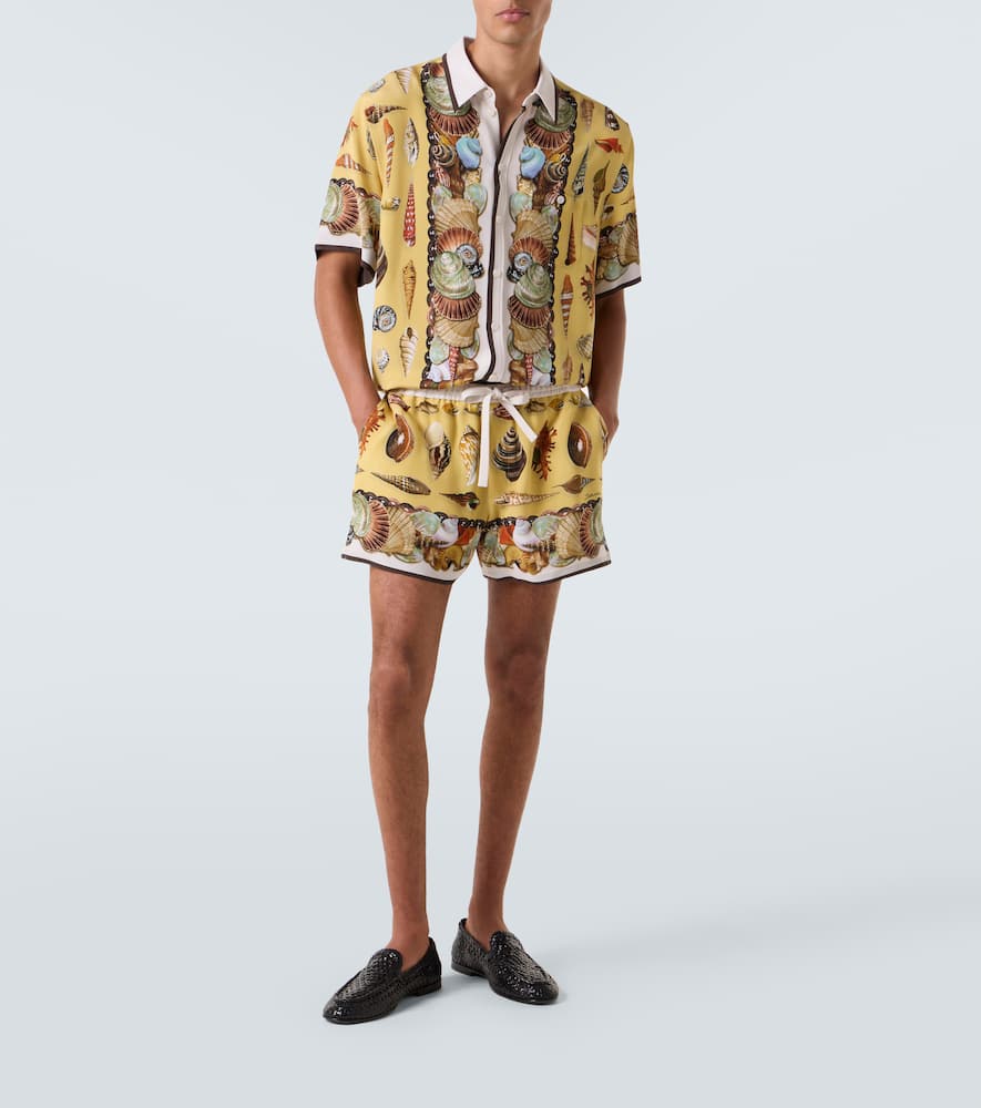 Printed silk shorts