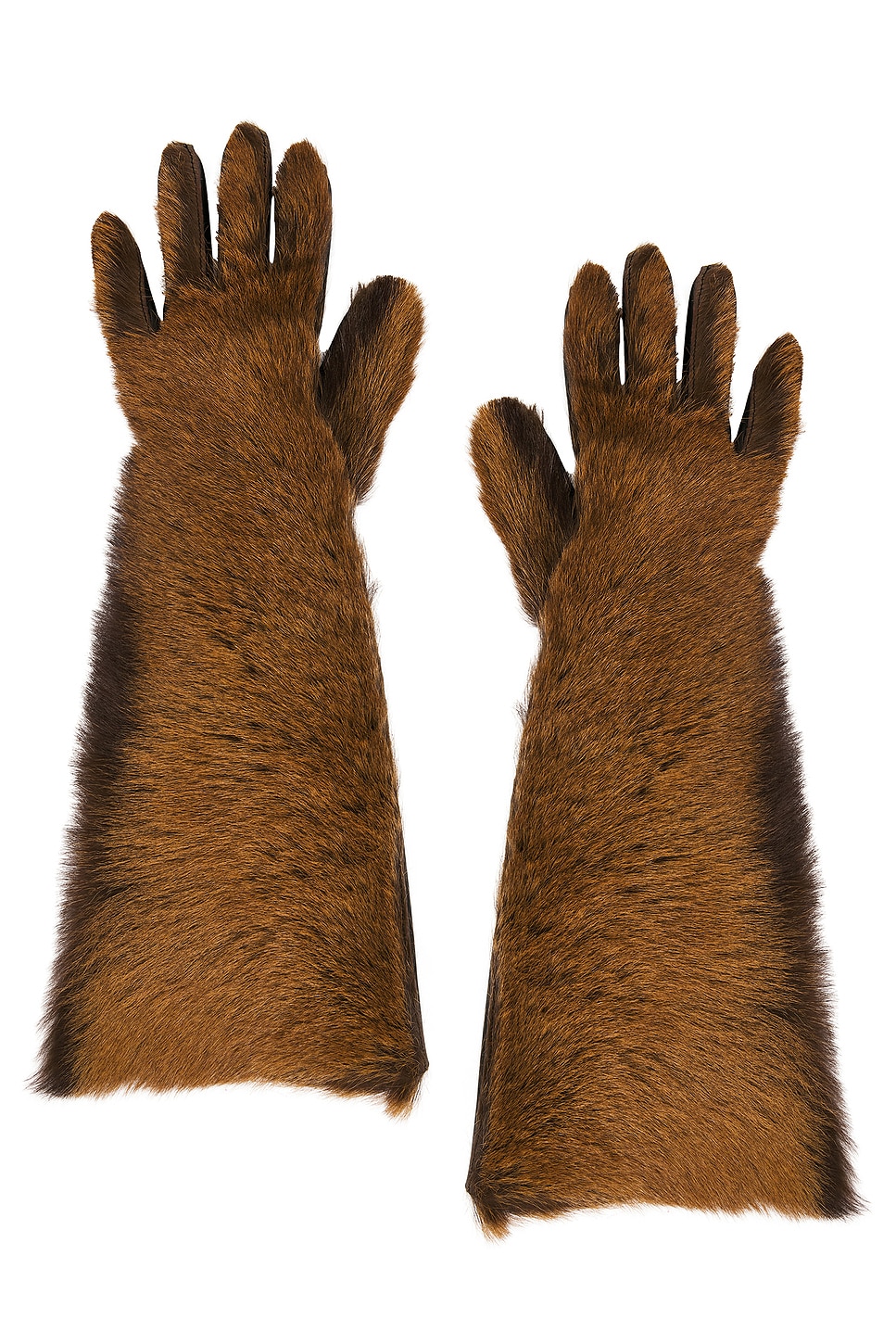 Magda Butrym Leather Gloves in Brown - Brown. a