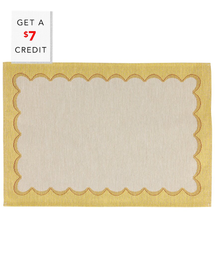 Tavola Yellow Scalloped Placemats (Set Of 4) With $7 Credit