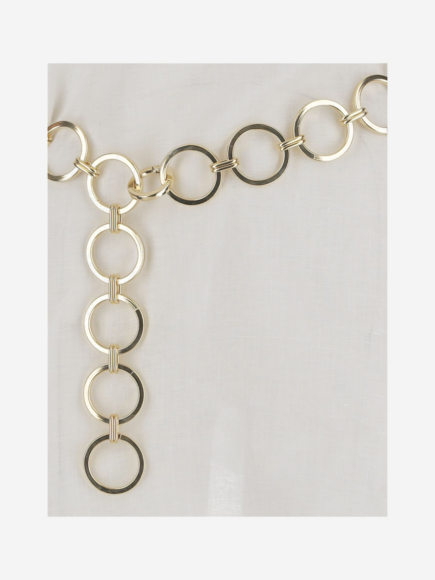 Linen Dress With Rings Belt