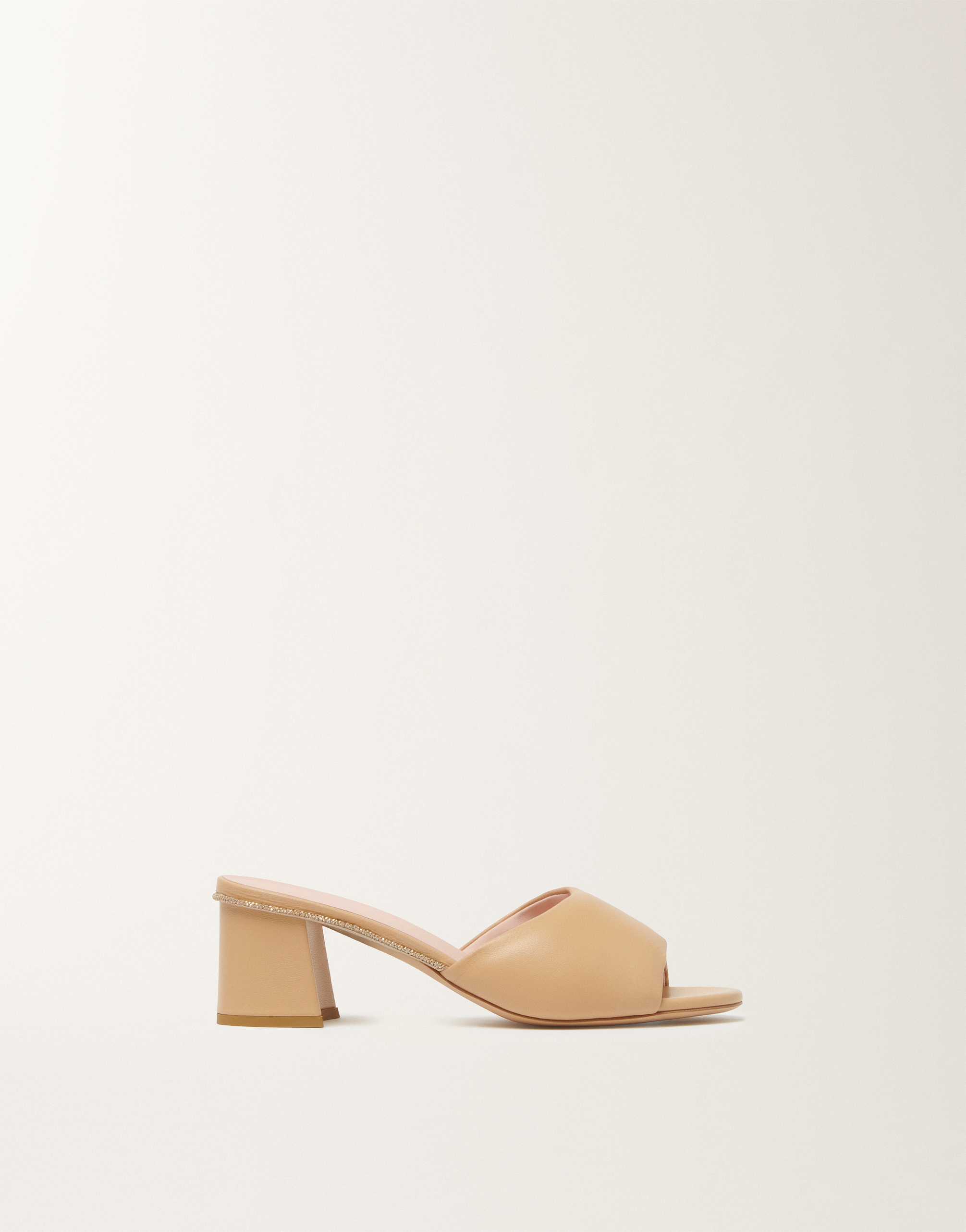 Nappa leather mules in maple