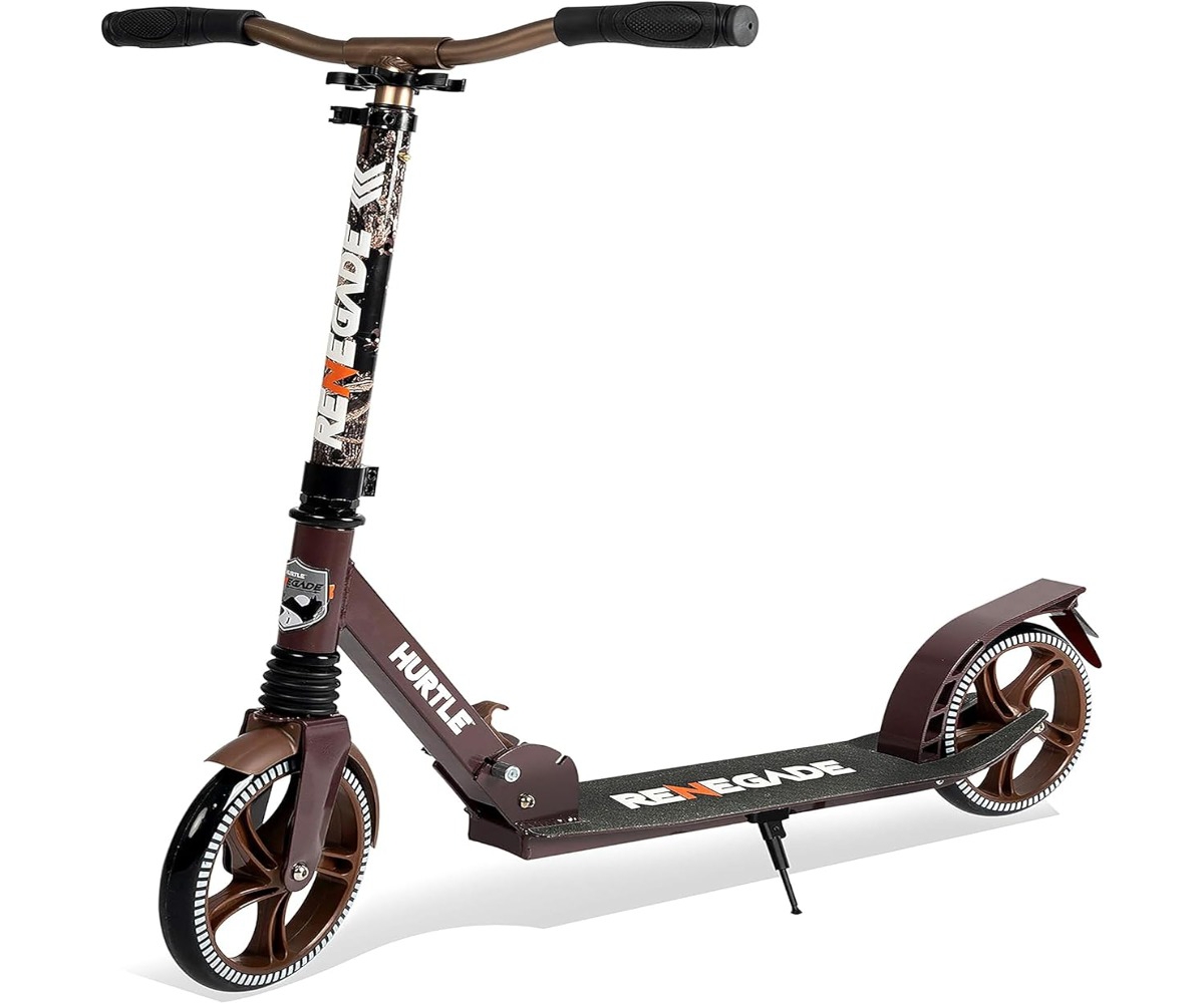 Lightweight and Foldable Kick Scooter - Adjustable Scooter for Teens and Adult, Alloy Deck with High Impact Wheels - Real tree