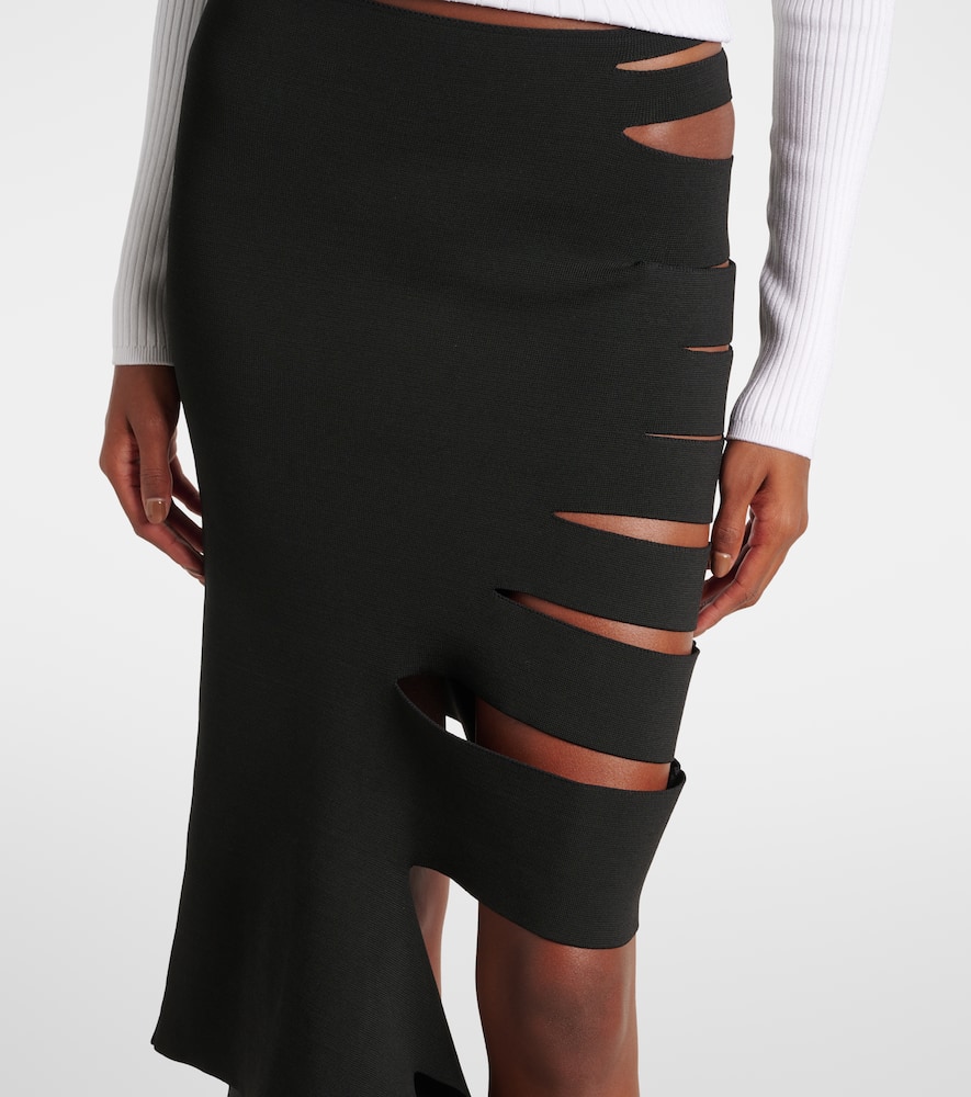 Asymmetric cutout midi skirt