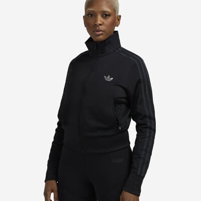Women's Rhinestones Firebird Track Jacket in Black