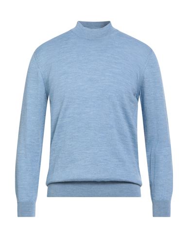 Man Turtleneck Light blue Size 50 Merino Wool
