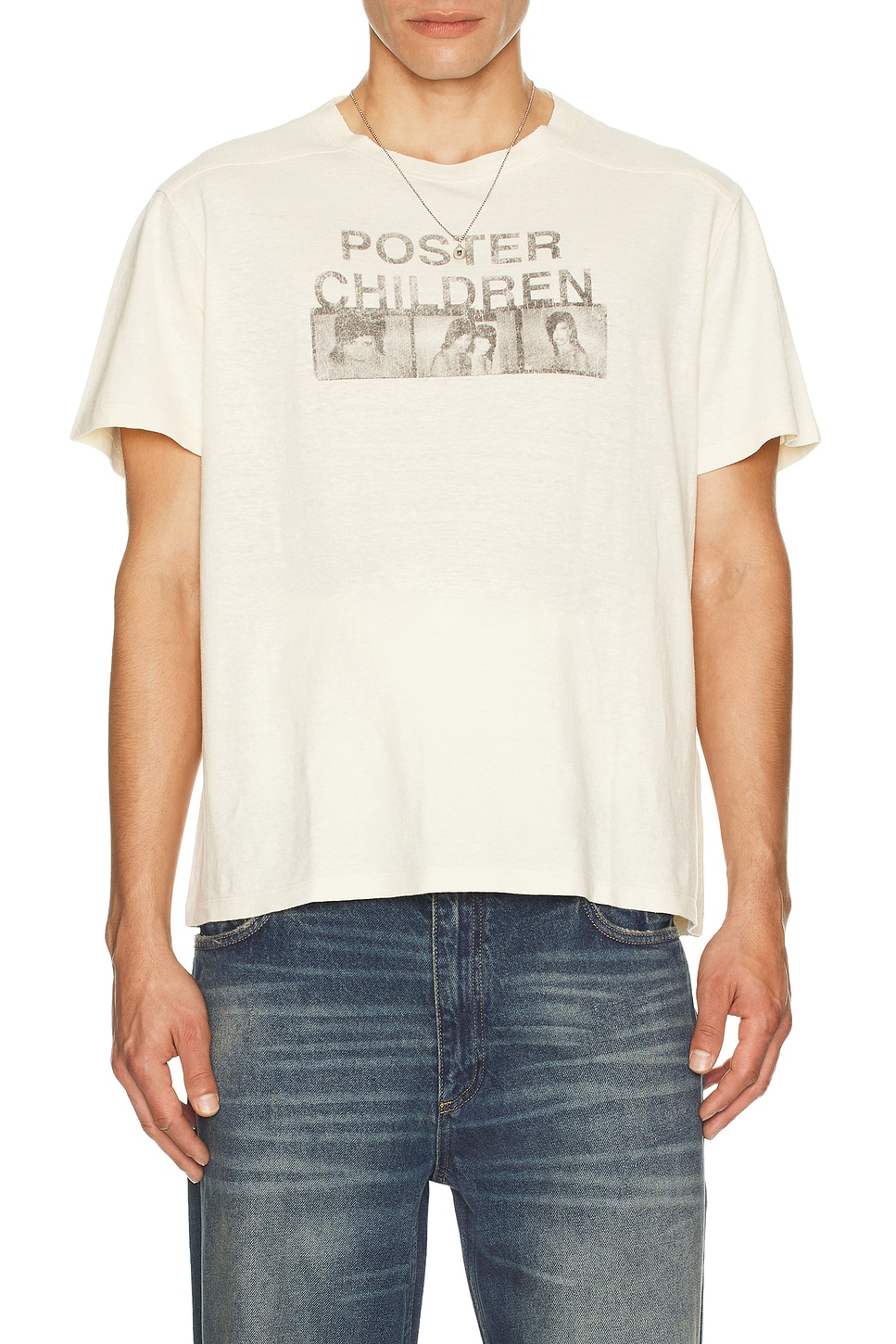 MISBHV Poster Children T-Shirt in Cream. S. Also in L, M, XL/1X