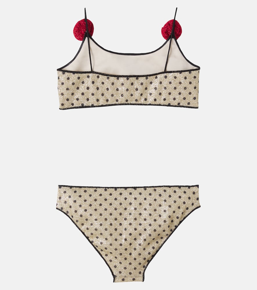 Oséree Kids Lumière appliqué polka-dot bikini