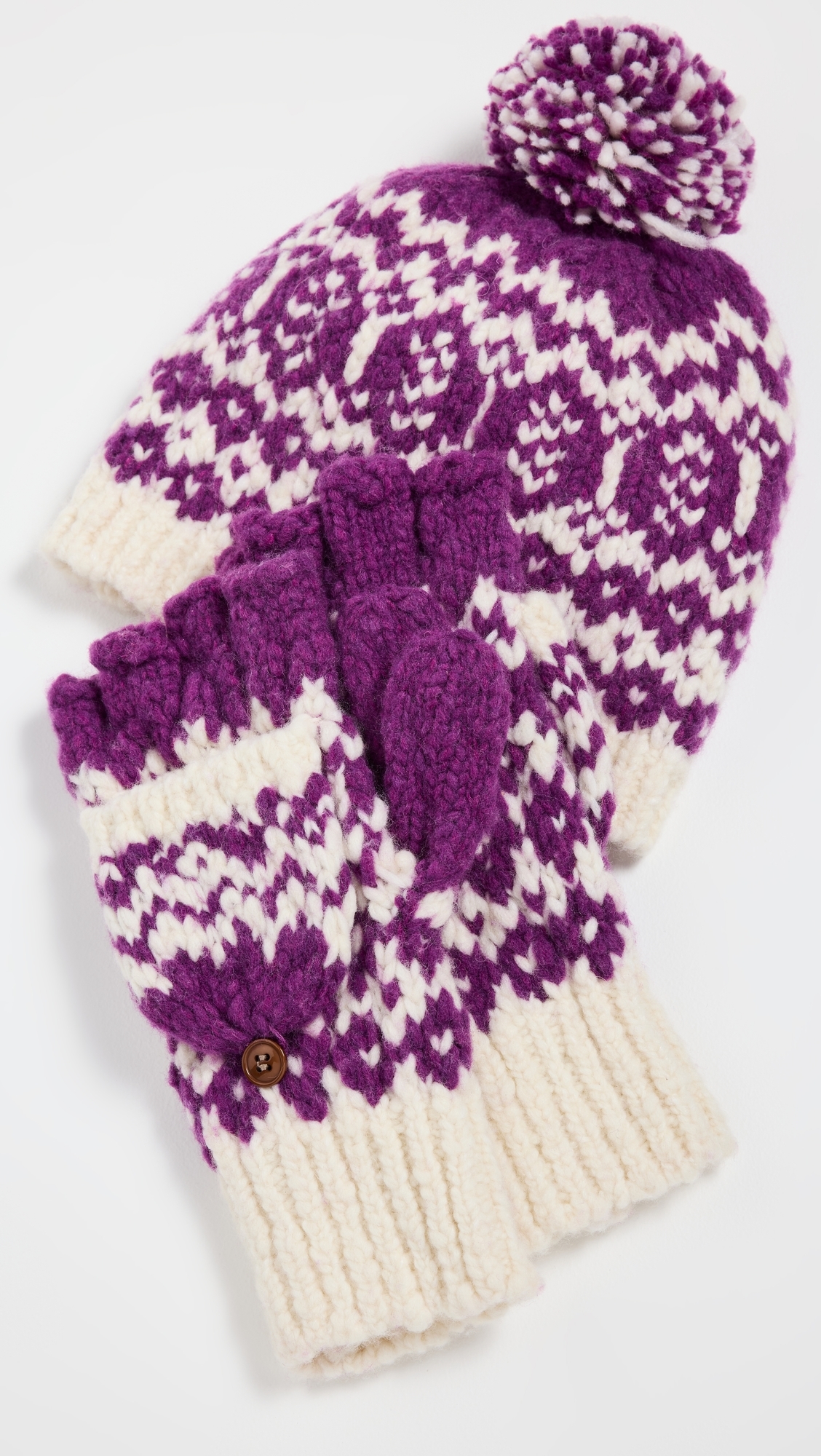 Valley Fair Isle Beanie 501 Purple One Size