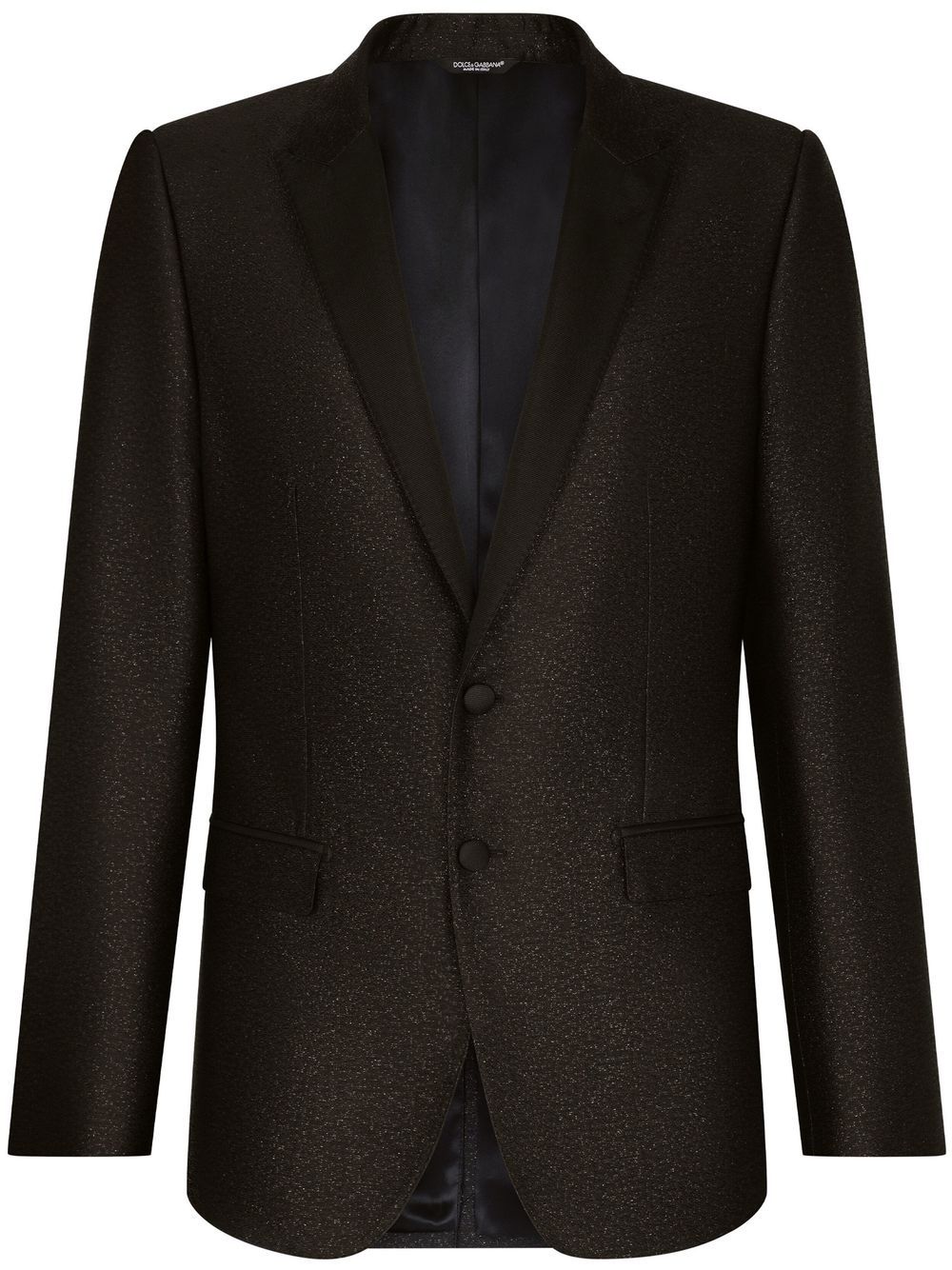 Glittered single-breasted blazer - Black