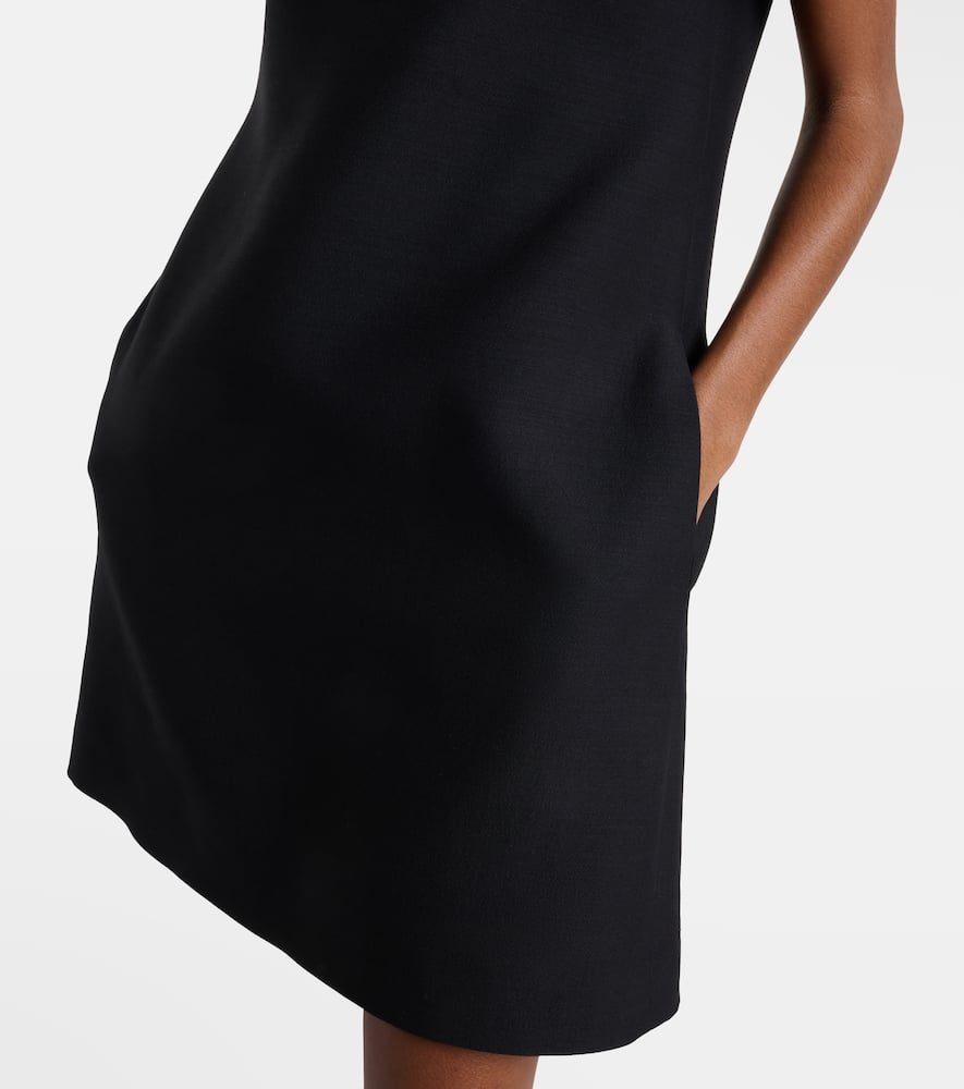 Embellished wool and silk minidress
