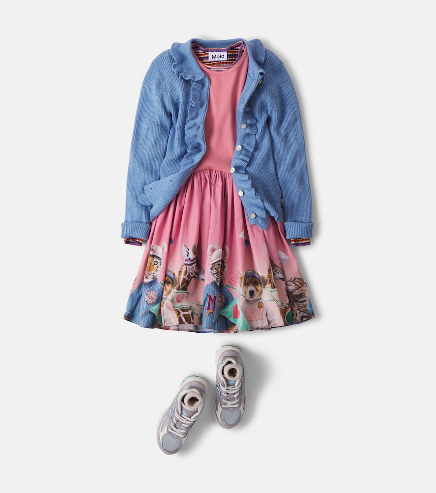 Gamora ruffled wool and cotton cardigan