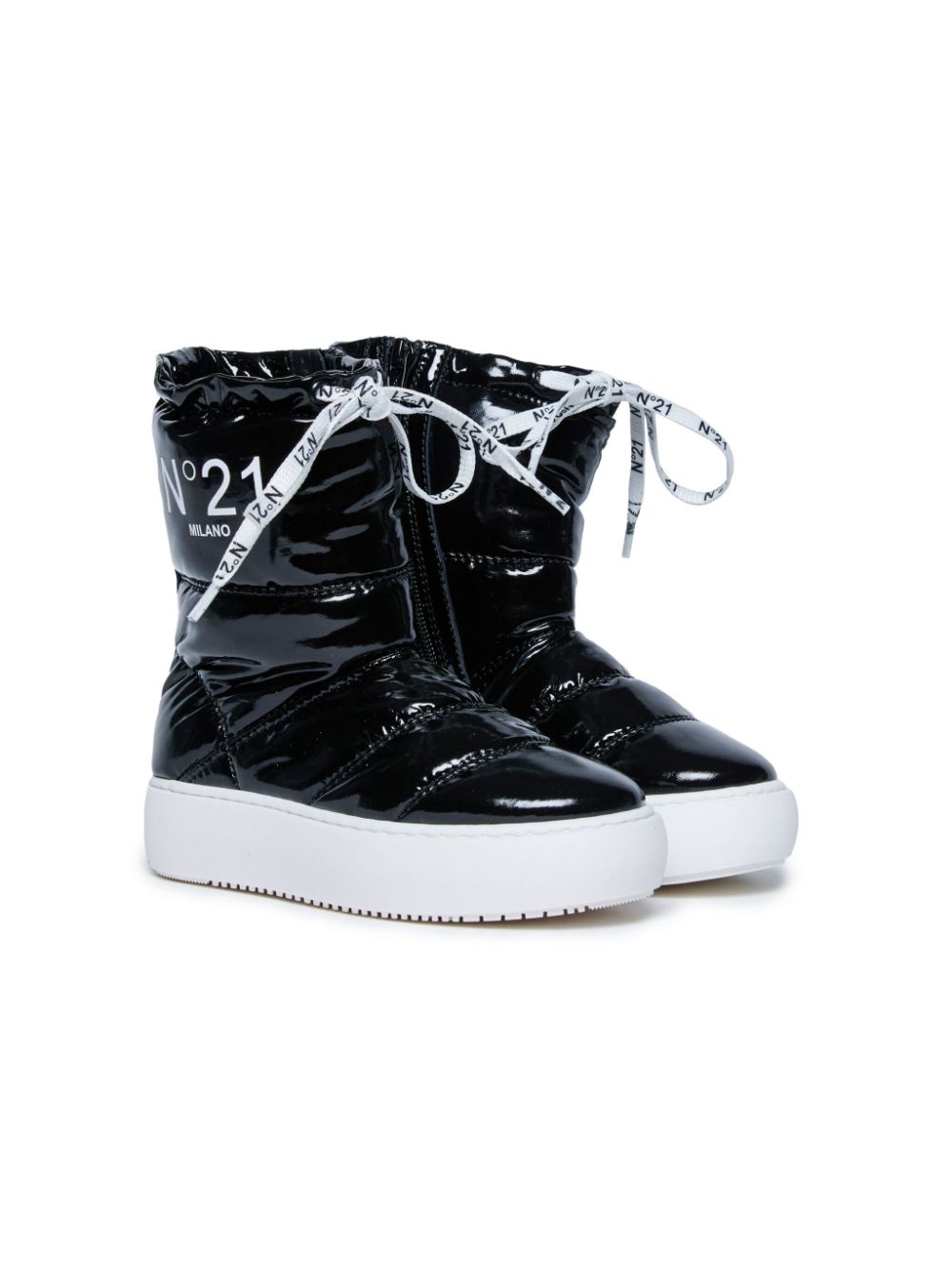 Logo-print snow boots - Black