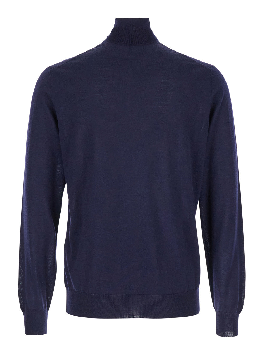 Virgin Wool Turtleneck — Navy