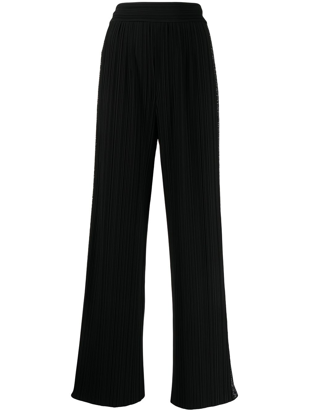 High-waisted pleated trousers - Black