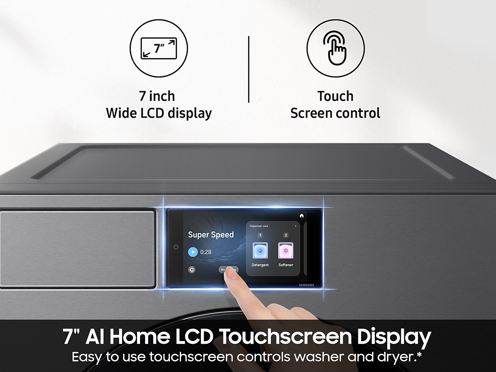5.3 cu. ft. Bespoke AI Ultra Capacity Front Load Washer with AI Home and AI OptiWash+ in Dark Steel(WF90F53ADSA5)