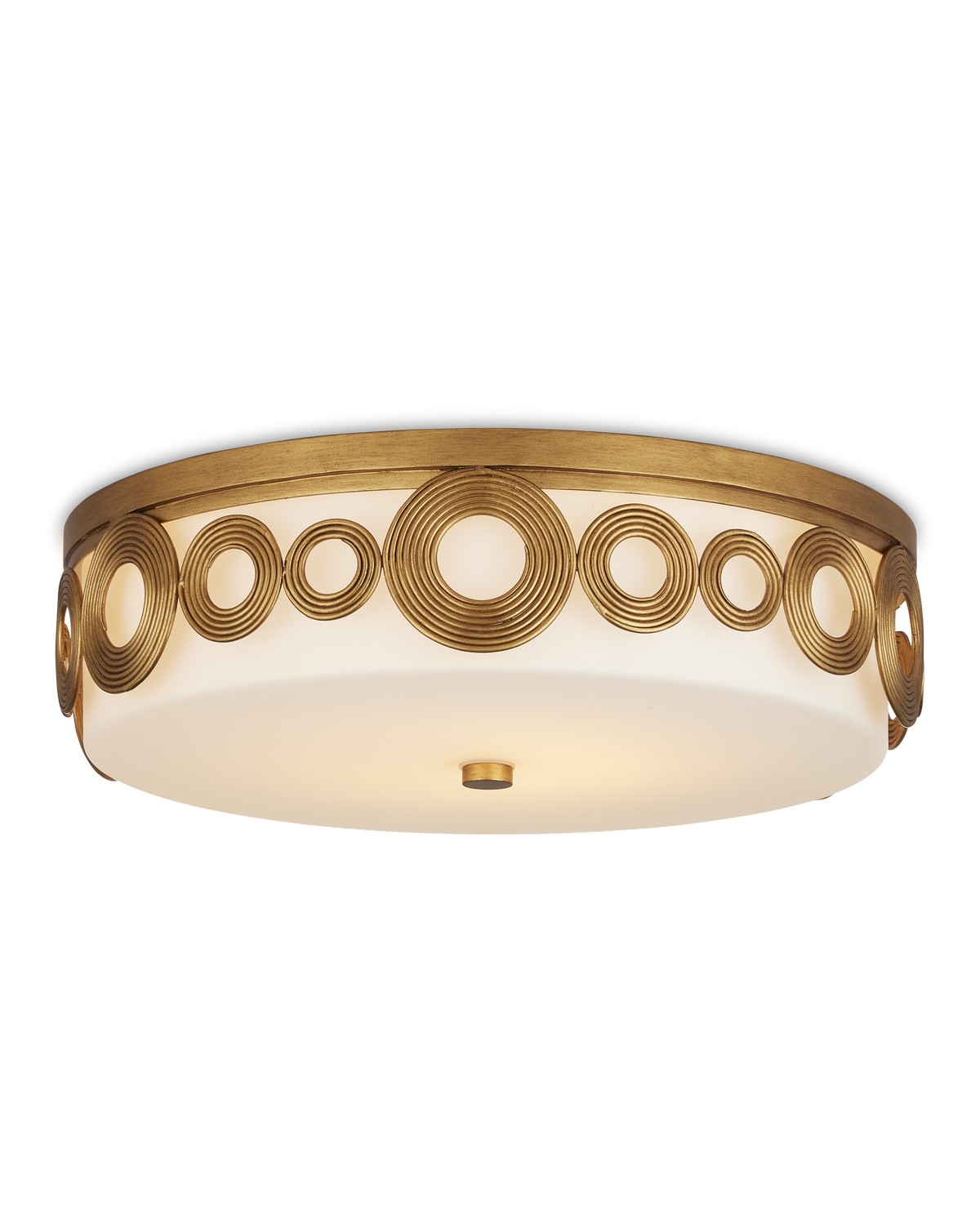 Brass White Flush Mount from the Gyges Collection