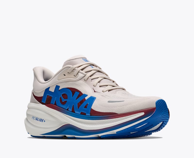 HOKA Men's Clifton PRO Road Running Shoes in Stucco/Virtual Blue