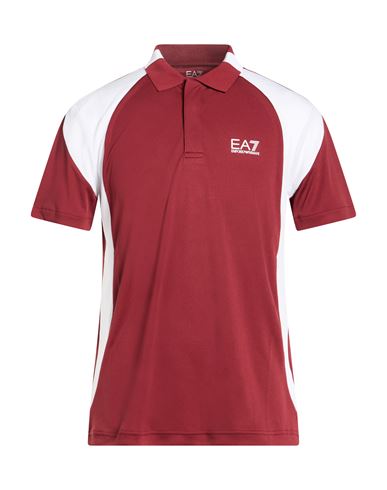 Man Polo shirt Burgundy Size L Polyester