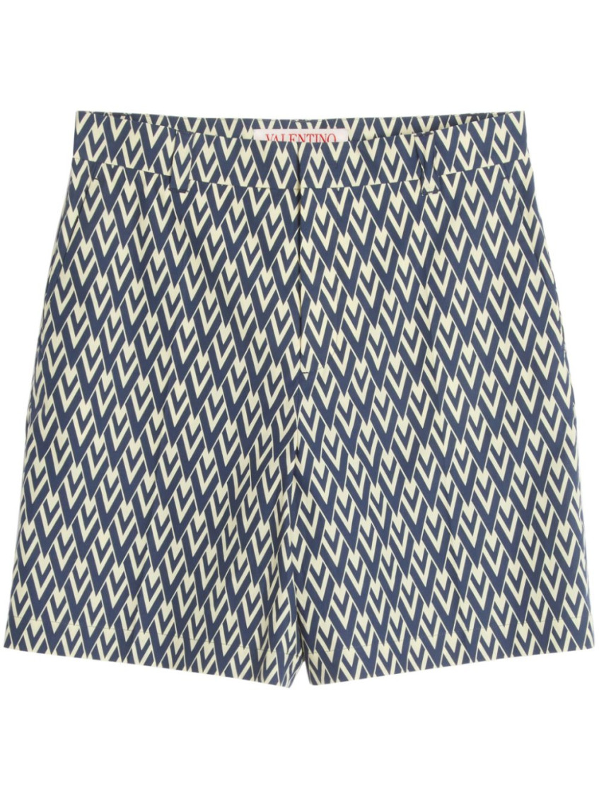 Printed Cotton Bermuda Shorts
