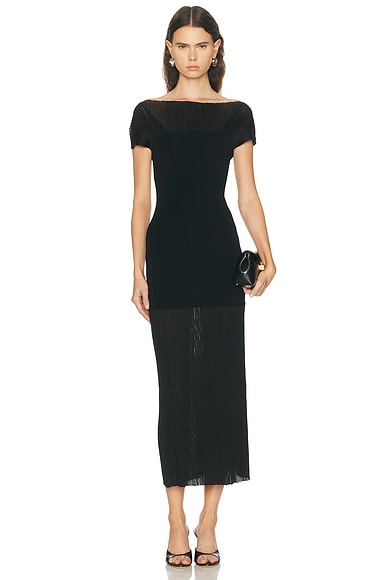 House of Dagmar Contrast Knit Dress in Black - Black. XS also in L