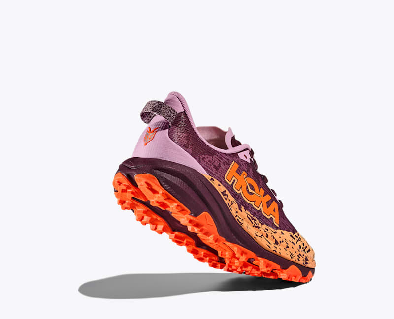 HOKA Speedgoat 6 Shoes in Flower Nectar/Neon Tangerine