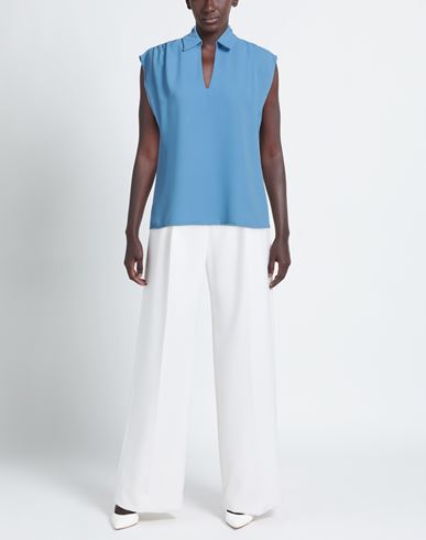 Woman Top Azure Size S Viscose, Polyester