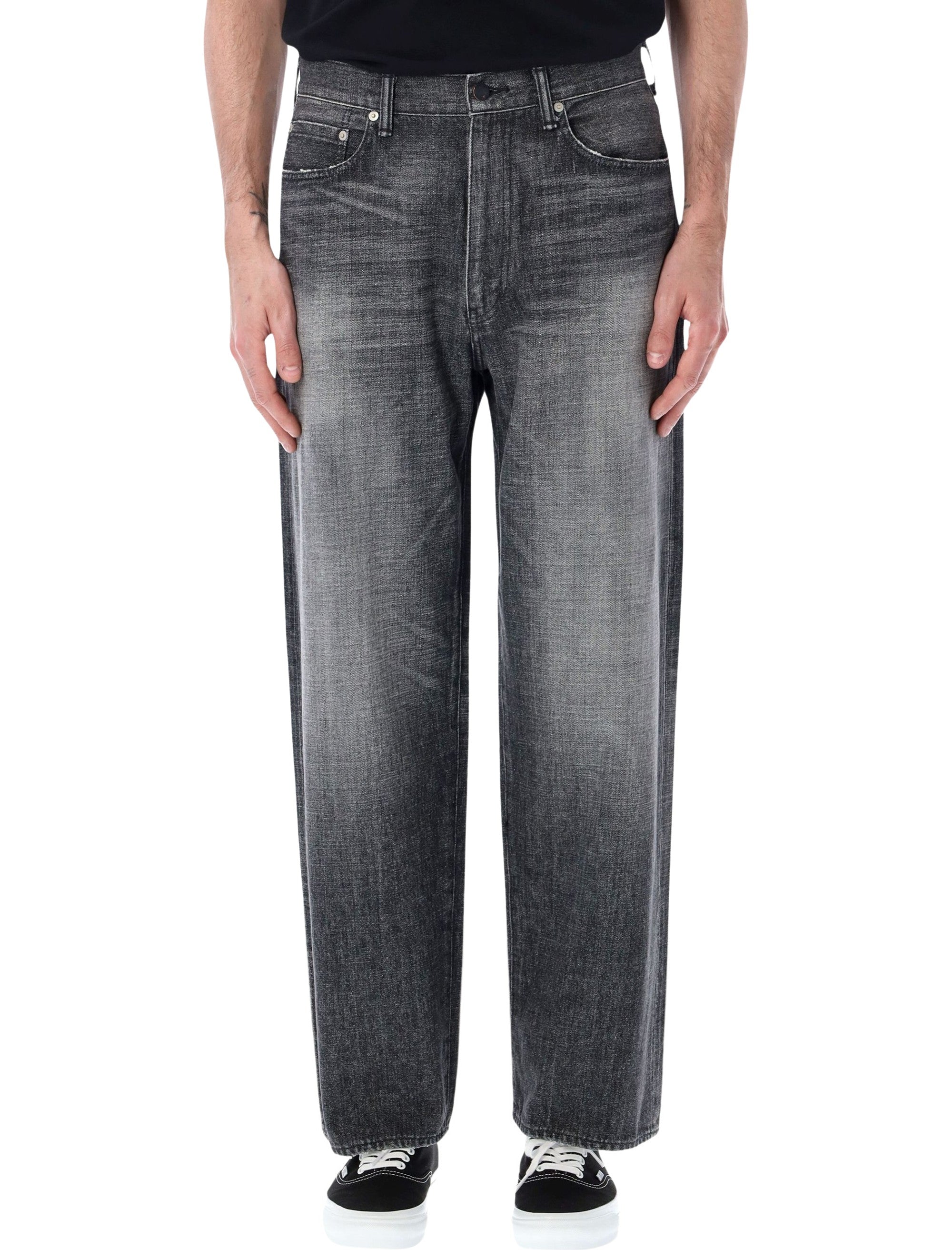 Selvadge Denim Whiskered Relaxed Straight Trousers