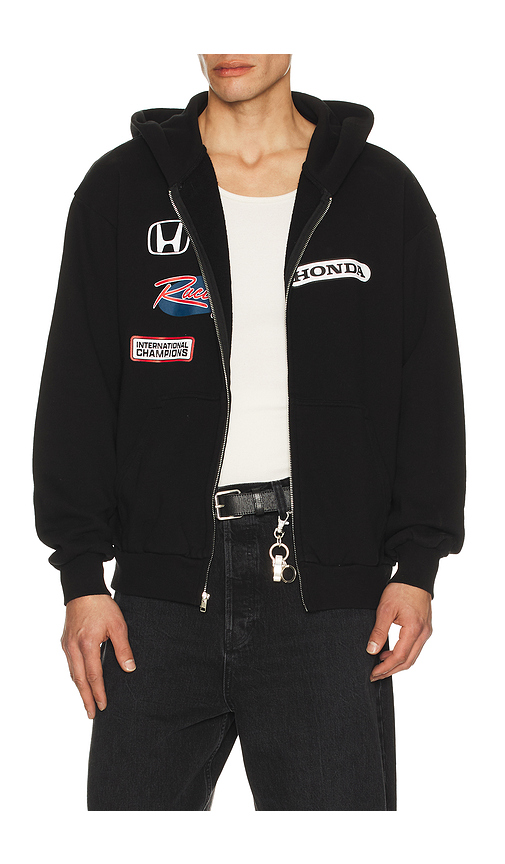 CPTN Apparel Raceworks Full Zip Hoodie in Black. - L also in S, M, XL/1X