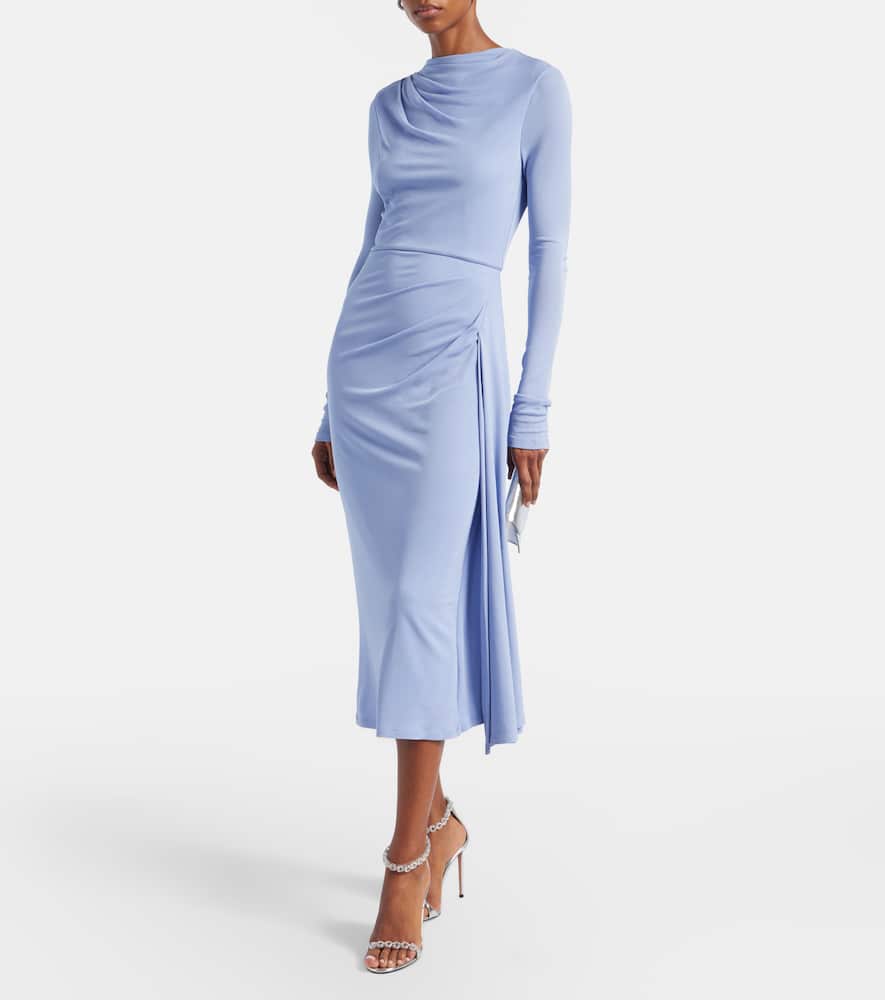 Draped jersey midi dress